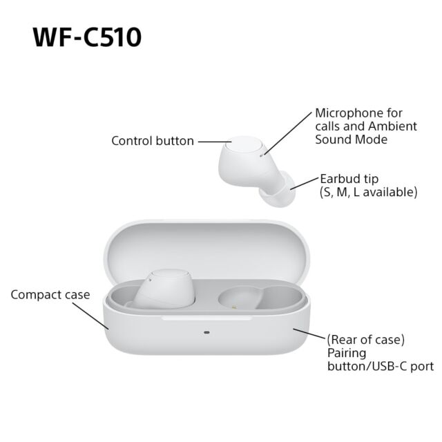 Sony WFC510W.CE7 WFC510B.CE7 Wireless In ear headphones - Black