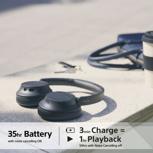 Sony WHCH720NB_CE7 Wireless Noise Cancelling Headphones - black Black