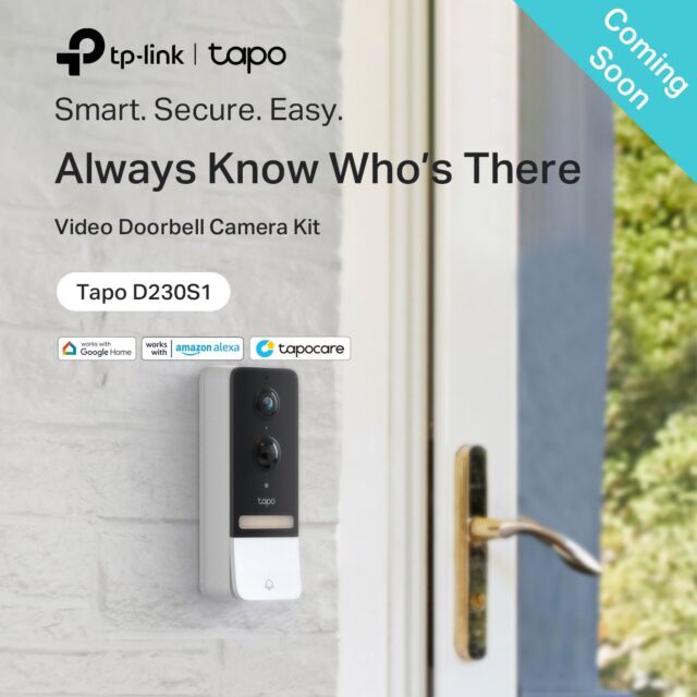 TP-LINK TAPOD230S1 Smart Battery Video Doorbell Camera Kit - White
