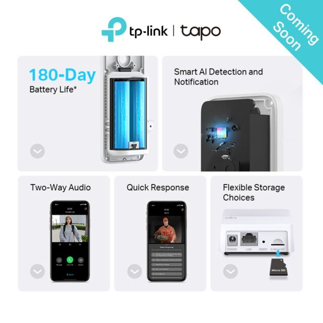 TP-LINK TAPOD230S1 Smart Battery Video Doorbell Camera Kit - White