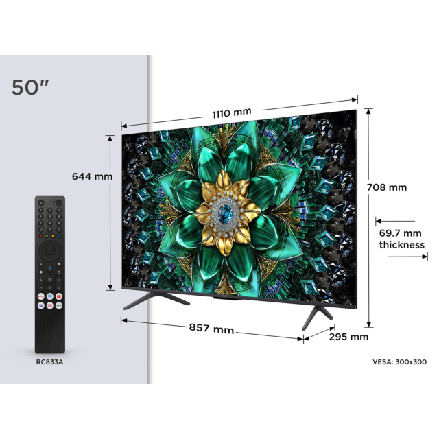TCL 50Q6C-UK 50inch 4K Ultra HD QD-MINI LED Google TV 