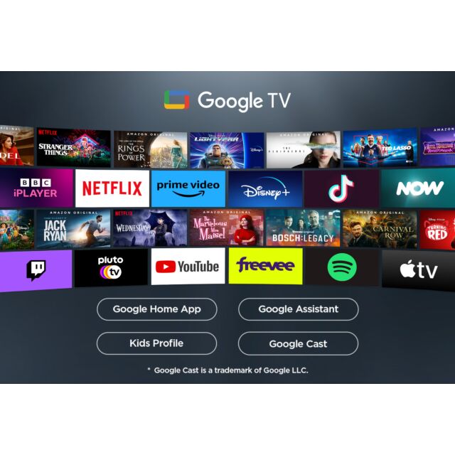 TCL 55P7K-UK 55inch 4K QLED Direct LED HDR Google TV 