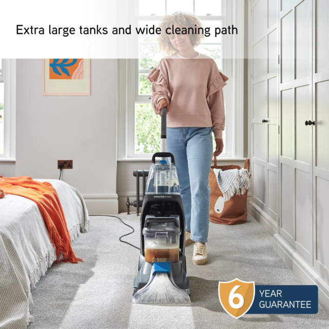 Vax CDCW-SSXS SpinScrub Power Carpet Washer - Grey & Tiger Blue 