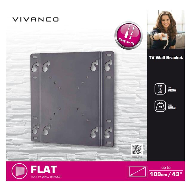 Vivanco 37970 Small Fixed Flat Screen Wall Bracket