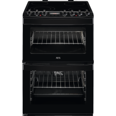 AEG CCB6740ACB 60cm Double Oven Electric Cooker with Ceramic Hob - Black