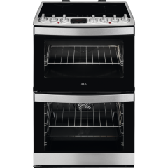 AEG CIB6732ACM 60cm Double Oven Electric Cooker with Induction Hob - Stainless
