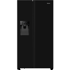 Hisense RS694N4TBE 91cm American Style Fridge Freezer - Black Black