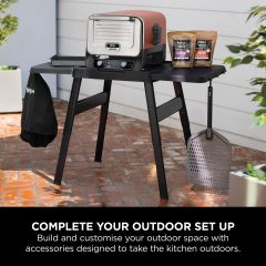 Ninja 4718J800EUUK Woodfire Universal Adjustable Stand + Side Table Black