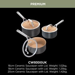 Ninja CW93000UK Cookware 3-Piece Set Apricot & Grey