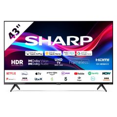 Sharp 4T-C43GJ4225K 43" 4K Uhd Frameless Smart Roku TV 