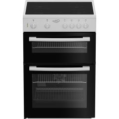 Zenith ZE605W 60cm Twin Cavity Electric Cooker with Glass Hob - White 